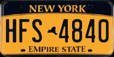 NY license plate HFS4840