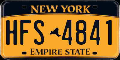 NY license plate HFS4841