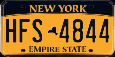 NY license plate HFS4844