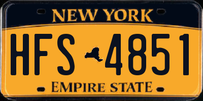 NY license plate HFS4851