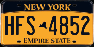 NY license plate HFS4852