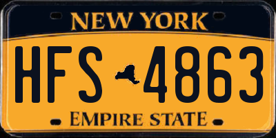 NY license plate HFS4863