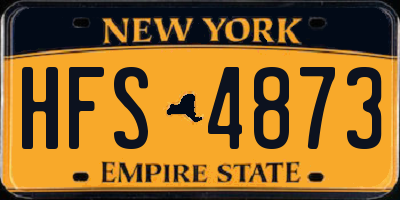 NY license plate HFS4873