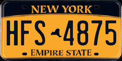 NY license plate HFS4875