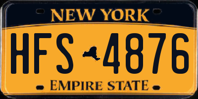 NY license plate HFS4876