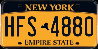 NY license plate HFS4880