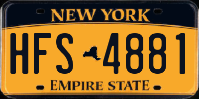 NY license plate HFS4881
