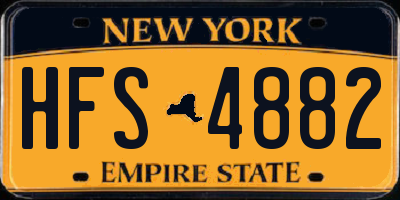 NY license plate HFS4882