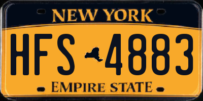 NY license plate HFS4883