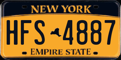 NY license plate HFS4887
