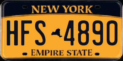 NY license plate HFS4890