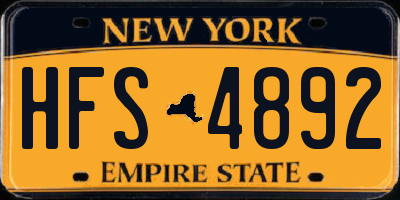 NY license plate HFS4892