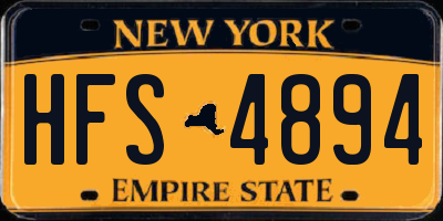 NY license plate HFS4894