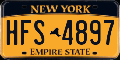 NY license plate HFS4897