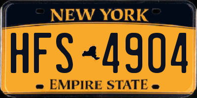 NY license plate HFS4904