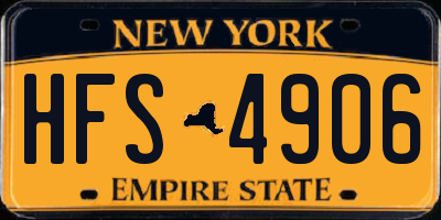 NY license plate HFS4906