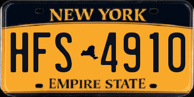 NY license plate HFS4910