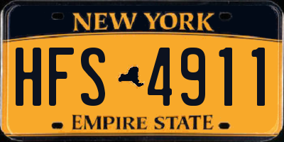 NY license plate HFS4911