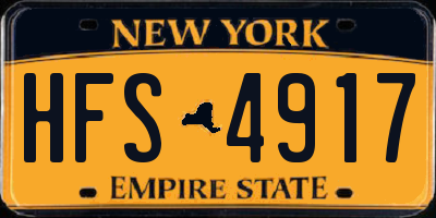 NY license plate HFS4917
