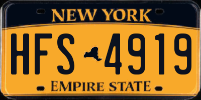 NY license plate HFS4919