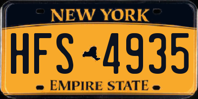 NY license plate HFS4935