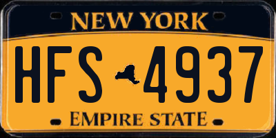 NY license plate HFS4937