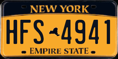 NY license plate HFS4941