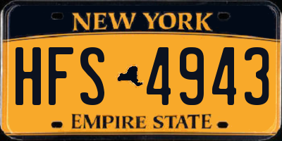 NY license plate HFS4943