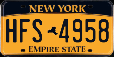 NY license plate HFS4958