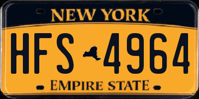 NY license plate HFS4964