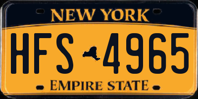NY license plate HFS4965
