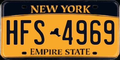 NY license plate HFS4969