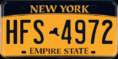 NY license plate HFS4972