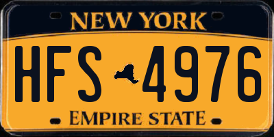NY license plate HFS4976