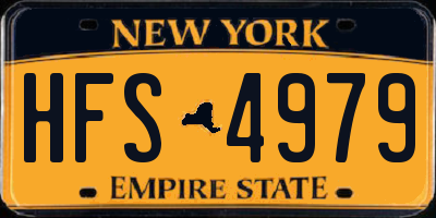NY license plate HFS4979