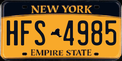 NY license plate HFS4985