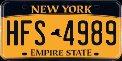 NY license plate HFS4989