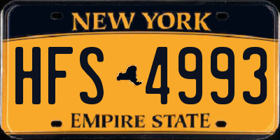 NY license plate HFS4993