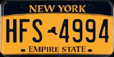 NY license plate HFS4994