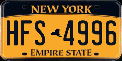 NY license plate HFS4996
