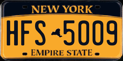 NY license plate HFS5009