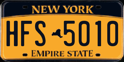 NY license plate HFS5010
