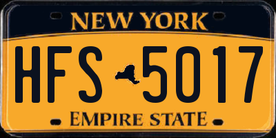 NY license plate HFS5017