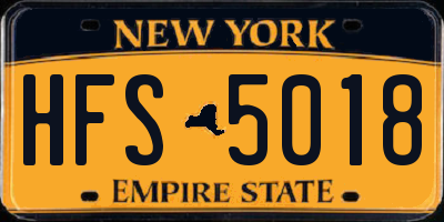 NY license plate HFS5018