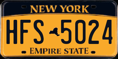 NY license plate HFS5024