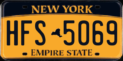 NY license plate HFS5069