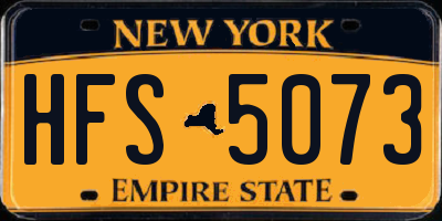 NY license plate HFS5073