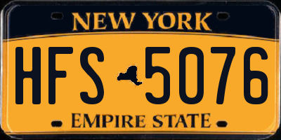 NY license plate HFS5076