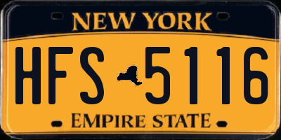 NY license plate HFS5116