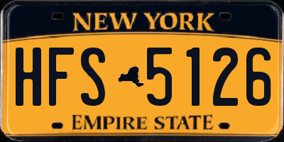 NY license plate HFS5126